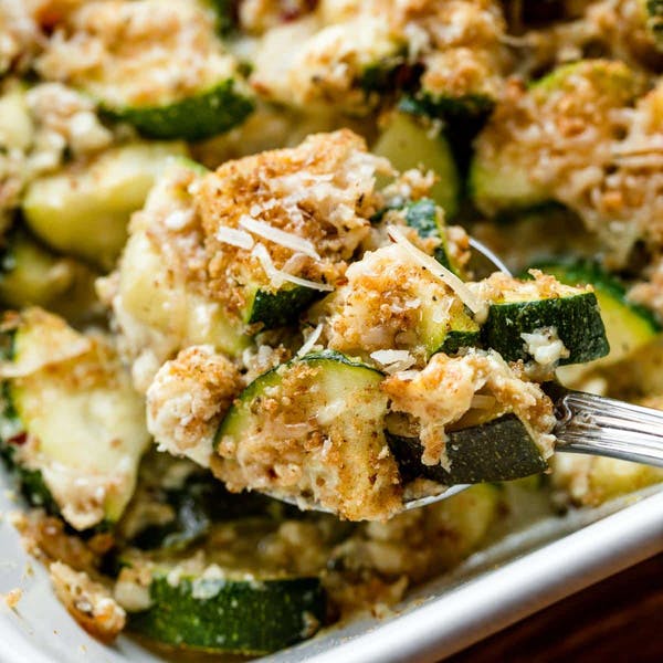 scoop of zucchini casserole