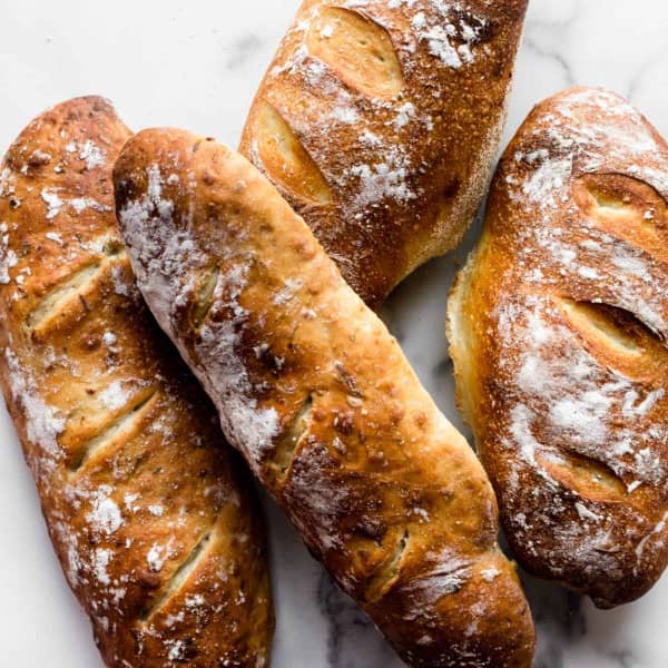 golden brown homemade bread loaves