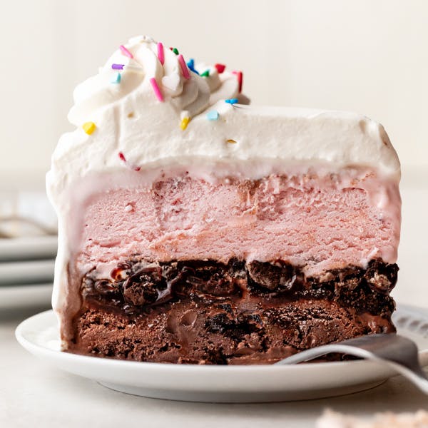 slice of ice cream cake