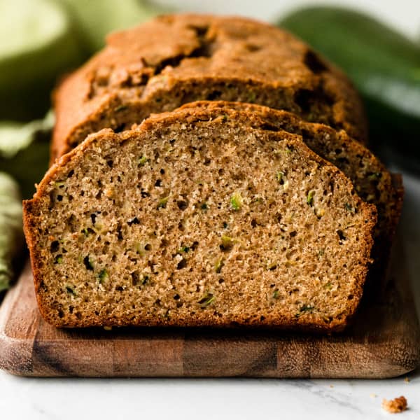 picture of a sliced loaf of zucchini bread