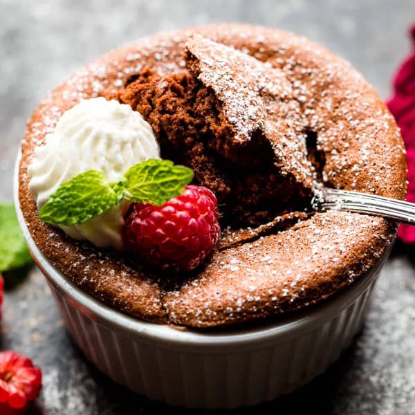 spoonful of fluffy chocolate souffle