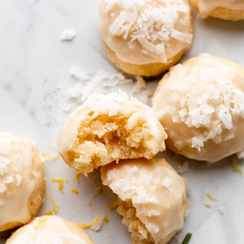 lemon coconut cookies with glaze