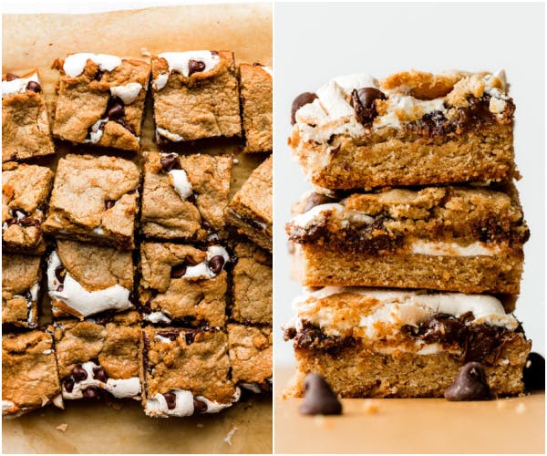 smores cookie bars photo collage