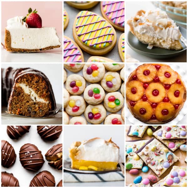 collage of Easter dessert recipes