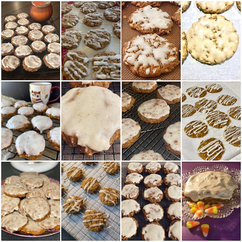 collage photo of brown butter pumpkin oatmeal cookies