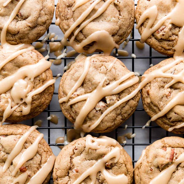 maple brown sugar cookies with maple glaze