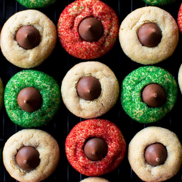 peanut butter blossom cookies with sprinkles