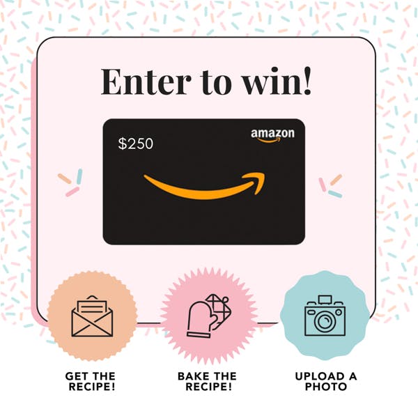 baking challenge graphic displaying photo of an Amazon gift card