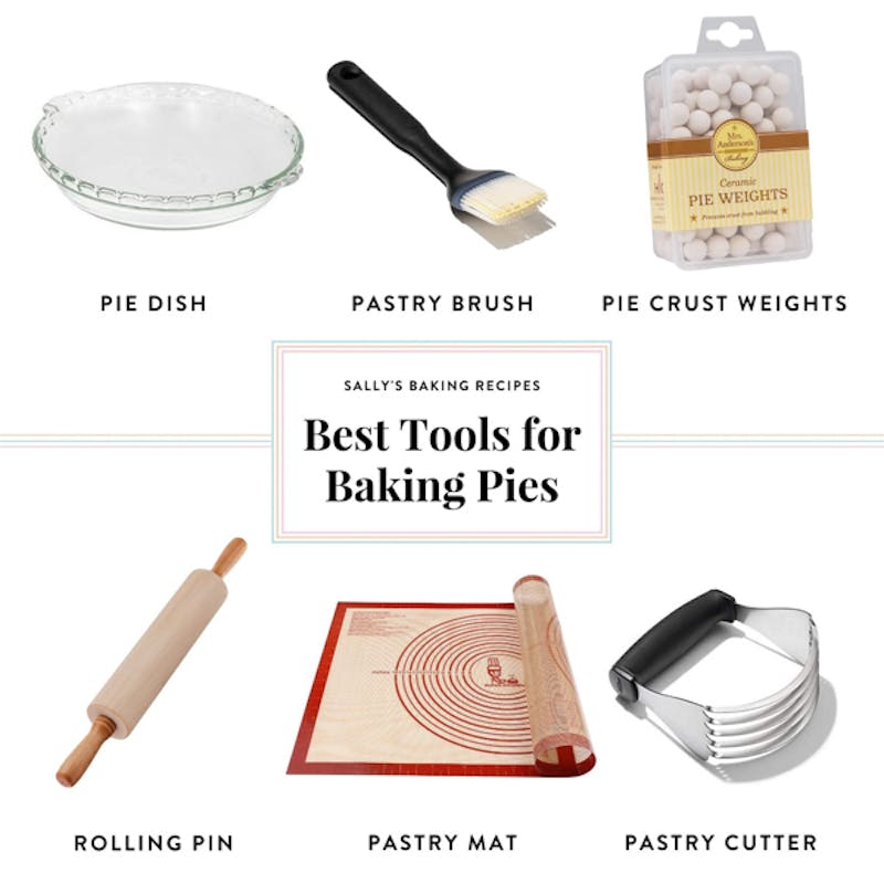 collage of tools used for baking pies