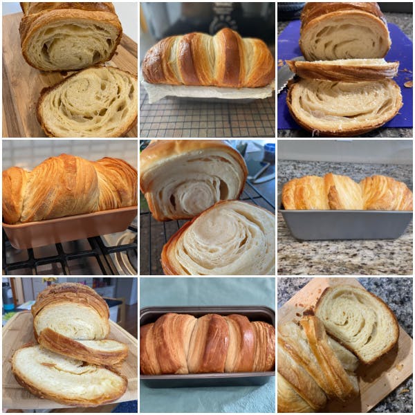 collage of croissant breads