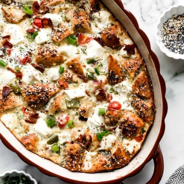Picture of everything bagel breakfast casserole