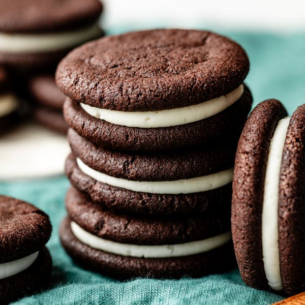 stack of homemade oreos