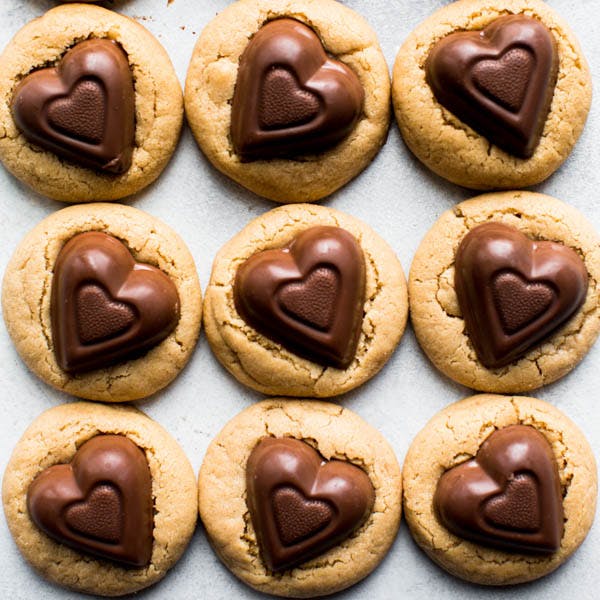 peanut butter heart cookies