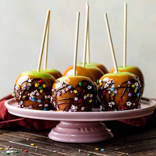 caramel apples with sprinkles & chocolate