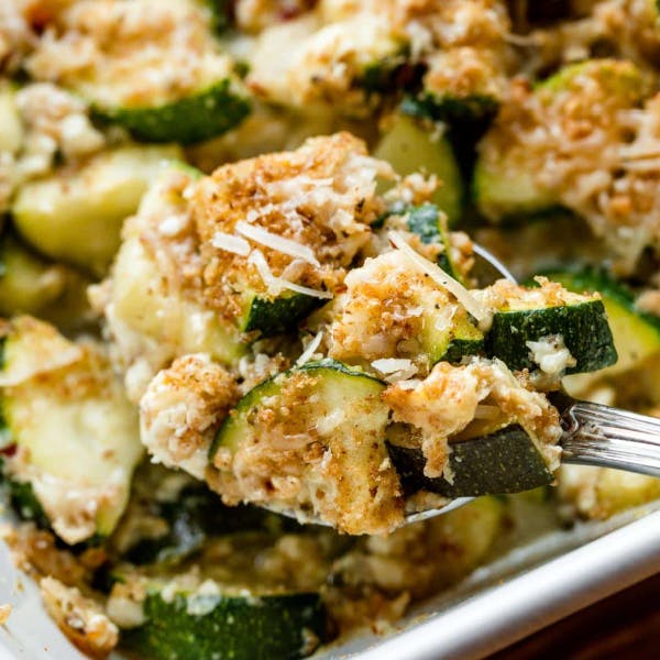 scoop of zucchini casserole