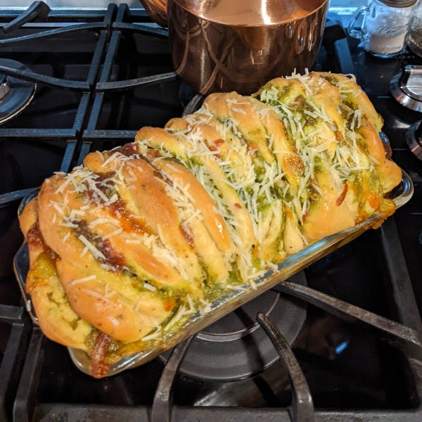 pesto pull apart bread