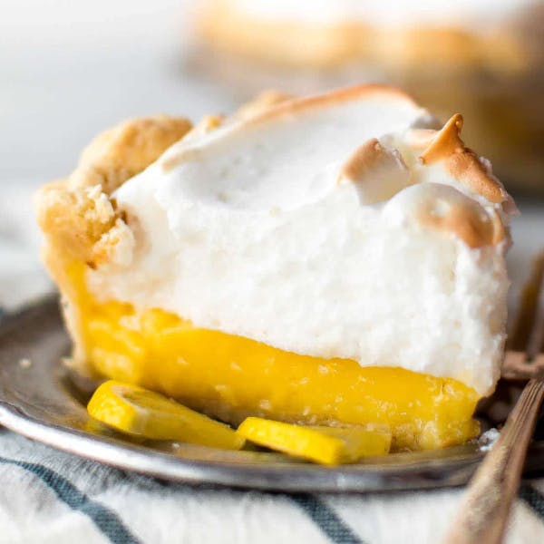 slice of lemon meringue pie