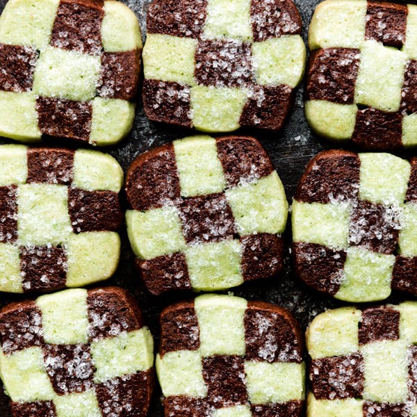 mint checkerboard cookies