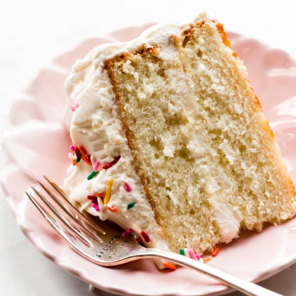 white cake with whipped frosting