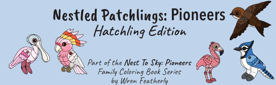 4 Samples of the Nestled Patchlings Pioneers Hatchling (Patchwork Birds)