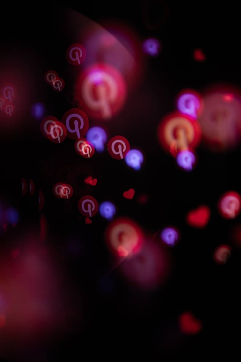 Abstract bokeh lights with pinterest logos