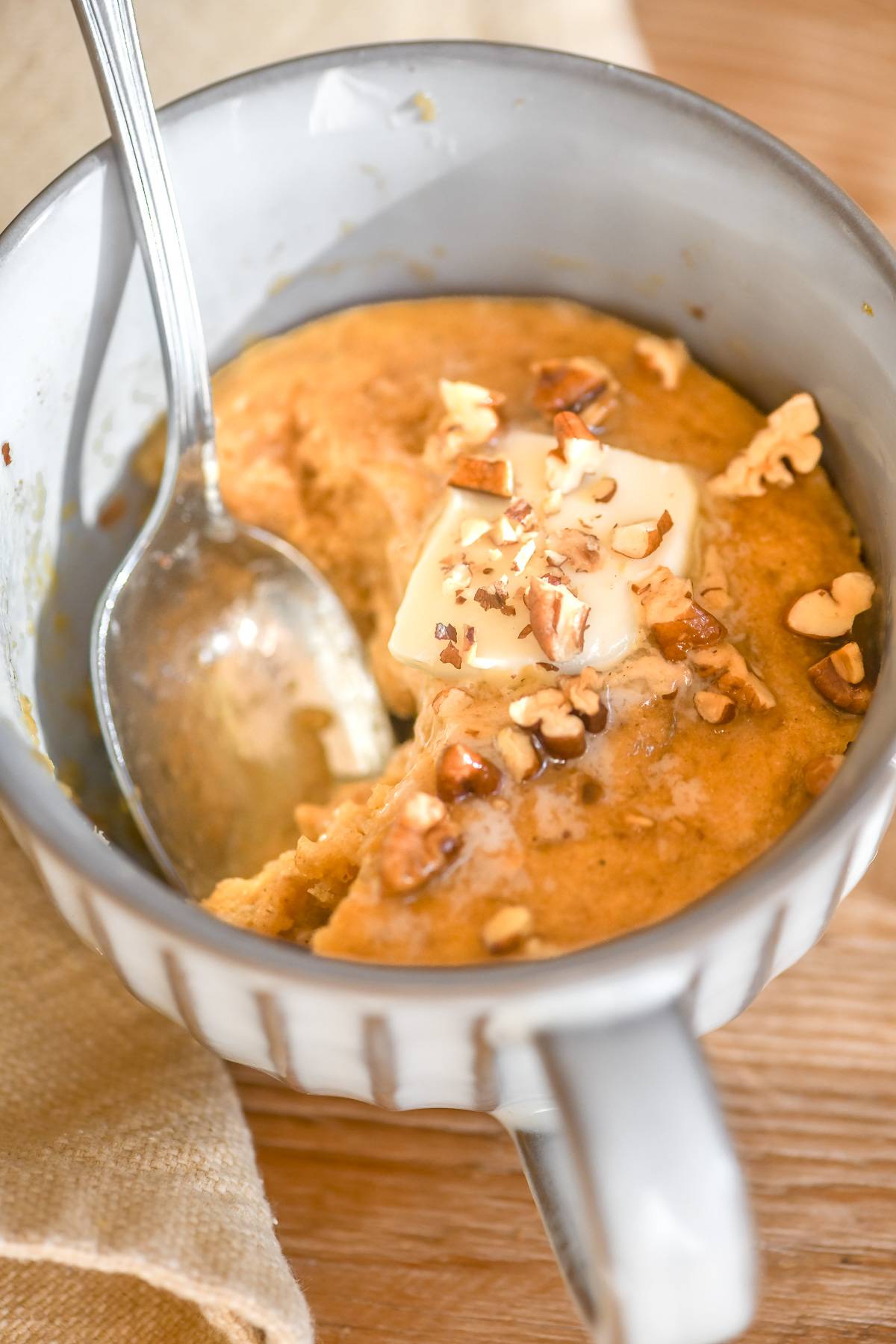high protein pumpkin pancake bowl