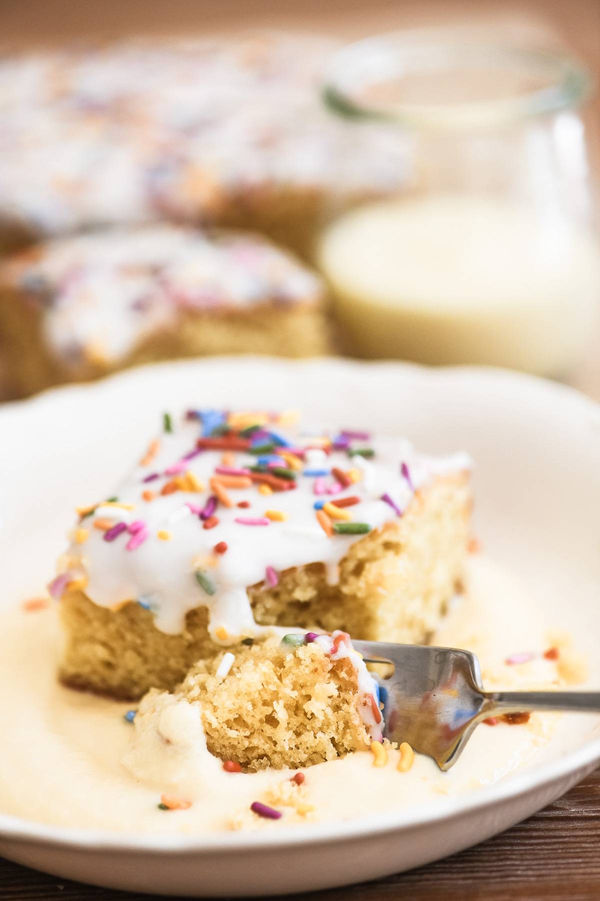 British School Cake with Custard