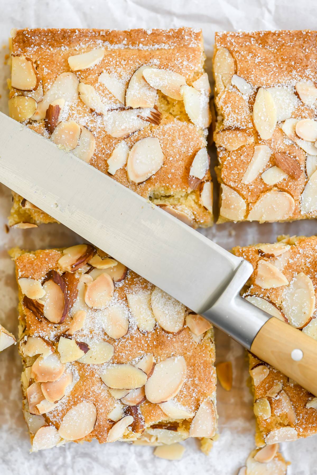 chewy almond brownies