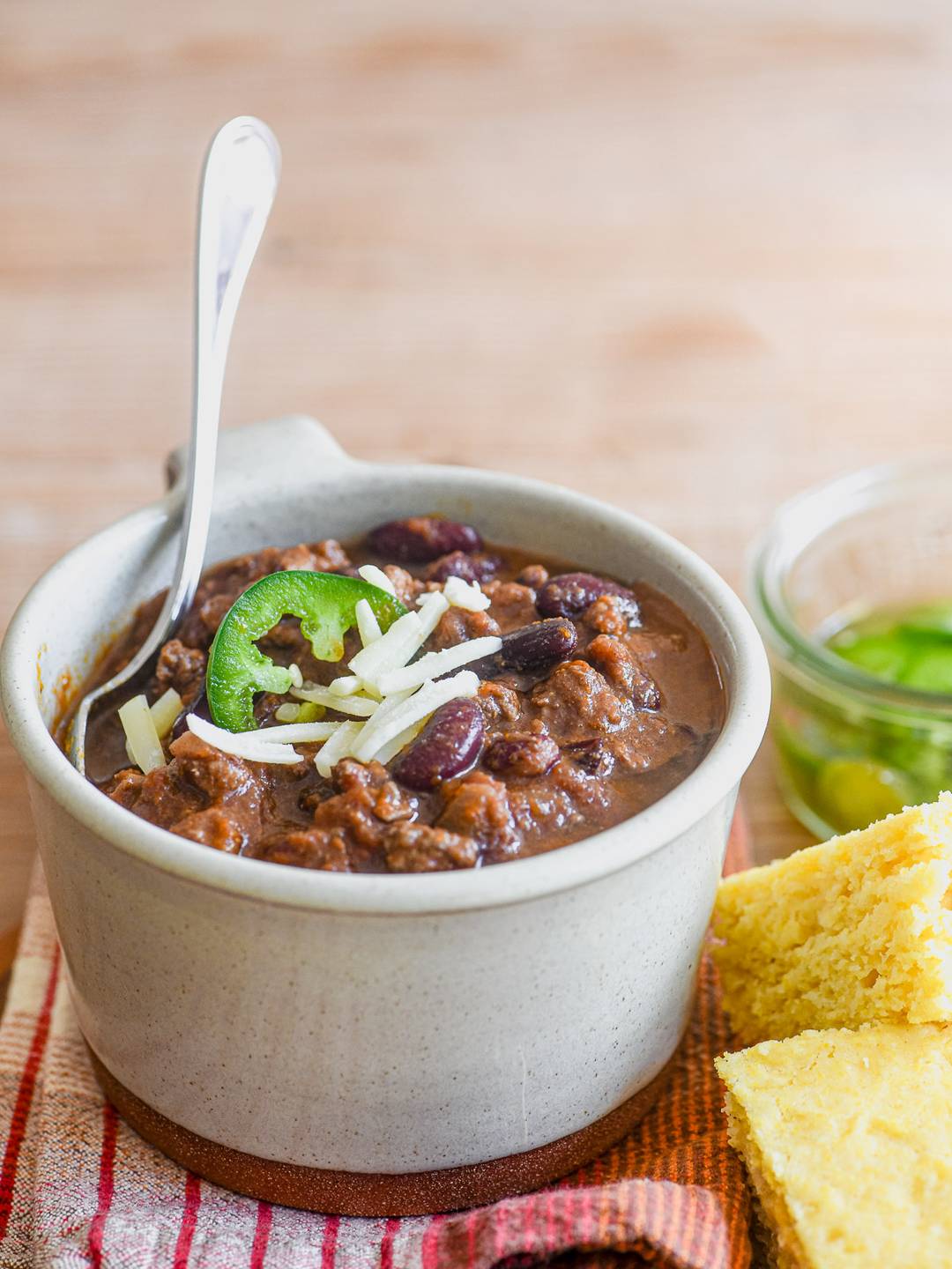 chili in a mug.