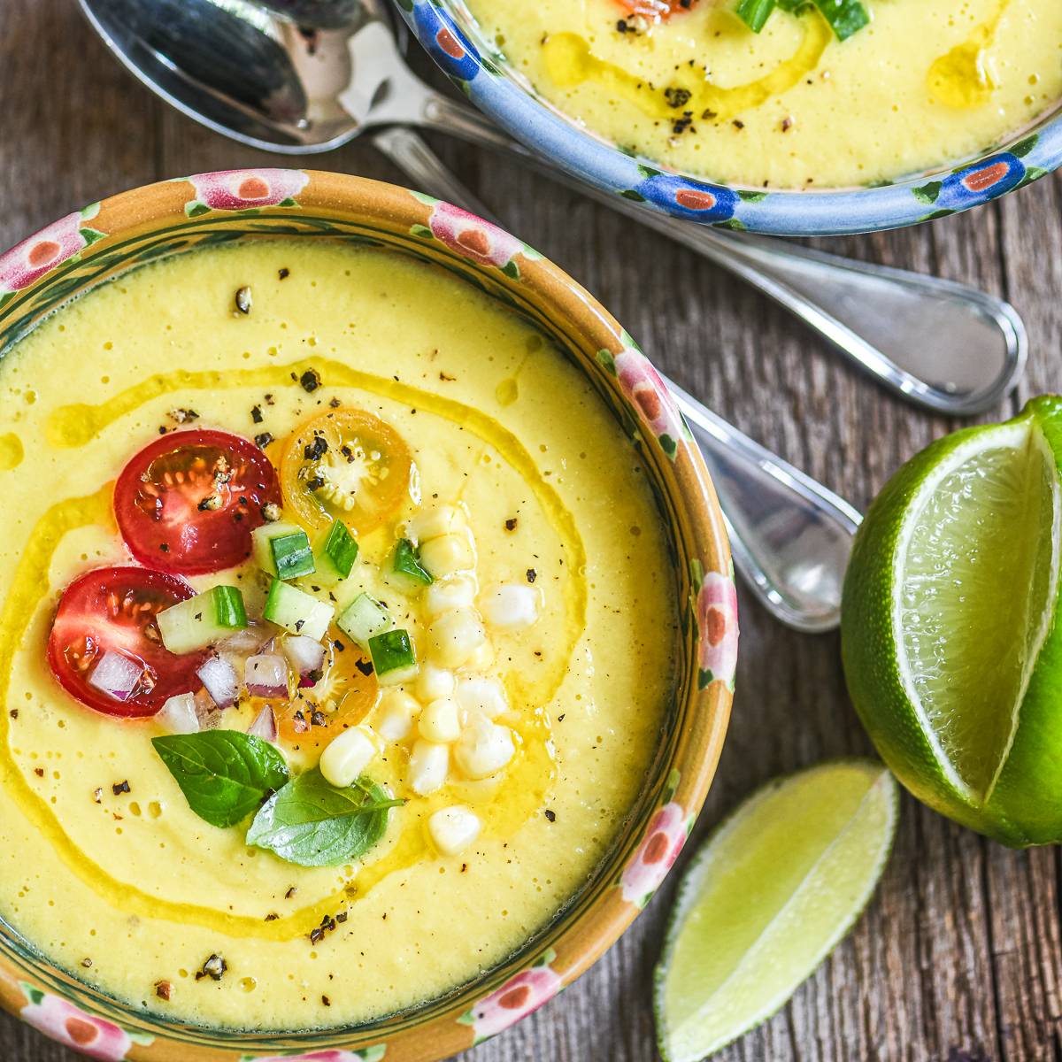 Sweet corn gazpacho