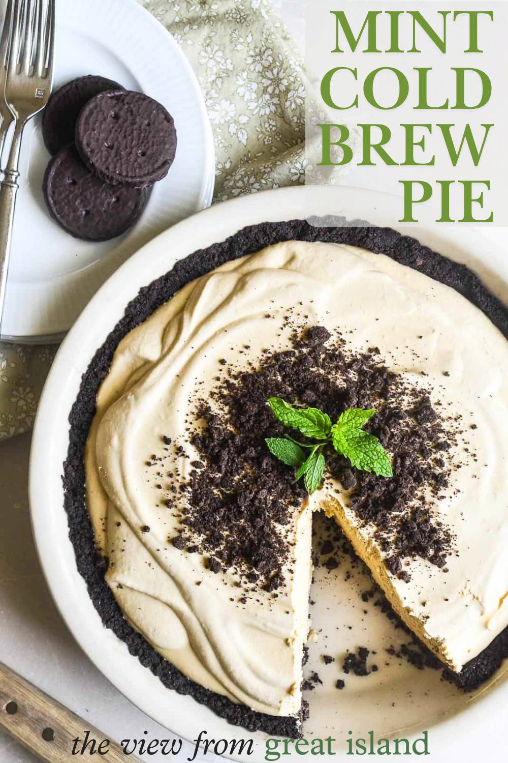 Mint Cold Brew Ice Cream Pie