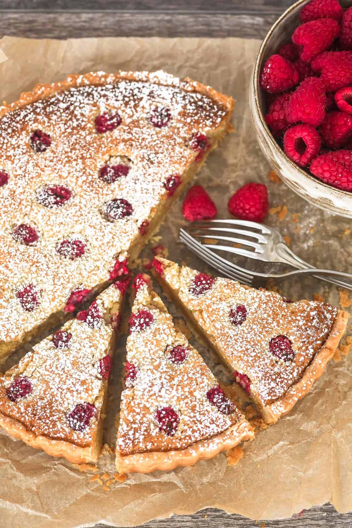 raspberry frangipane tart