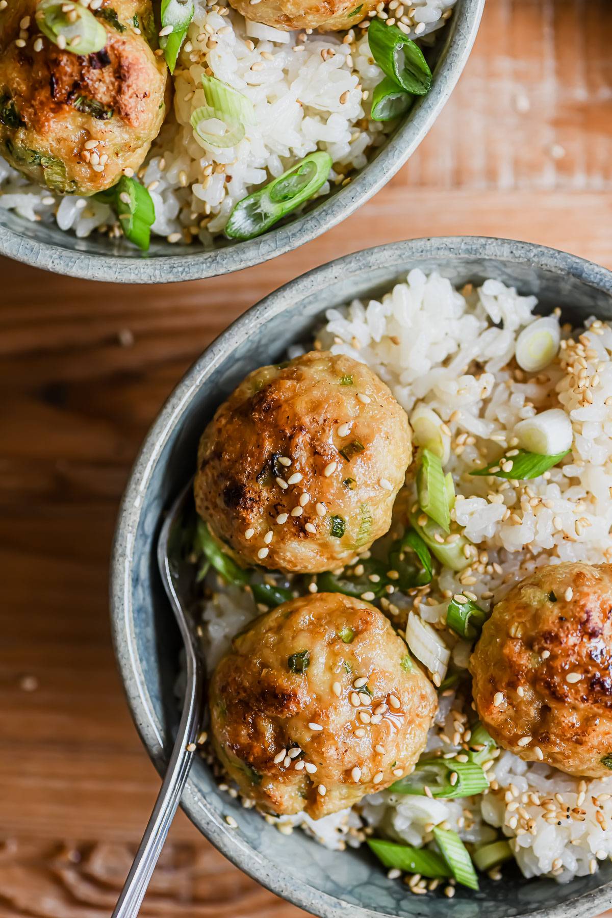 ginger scallion chicken meatballs