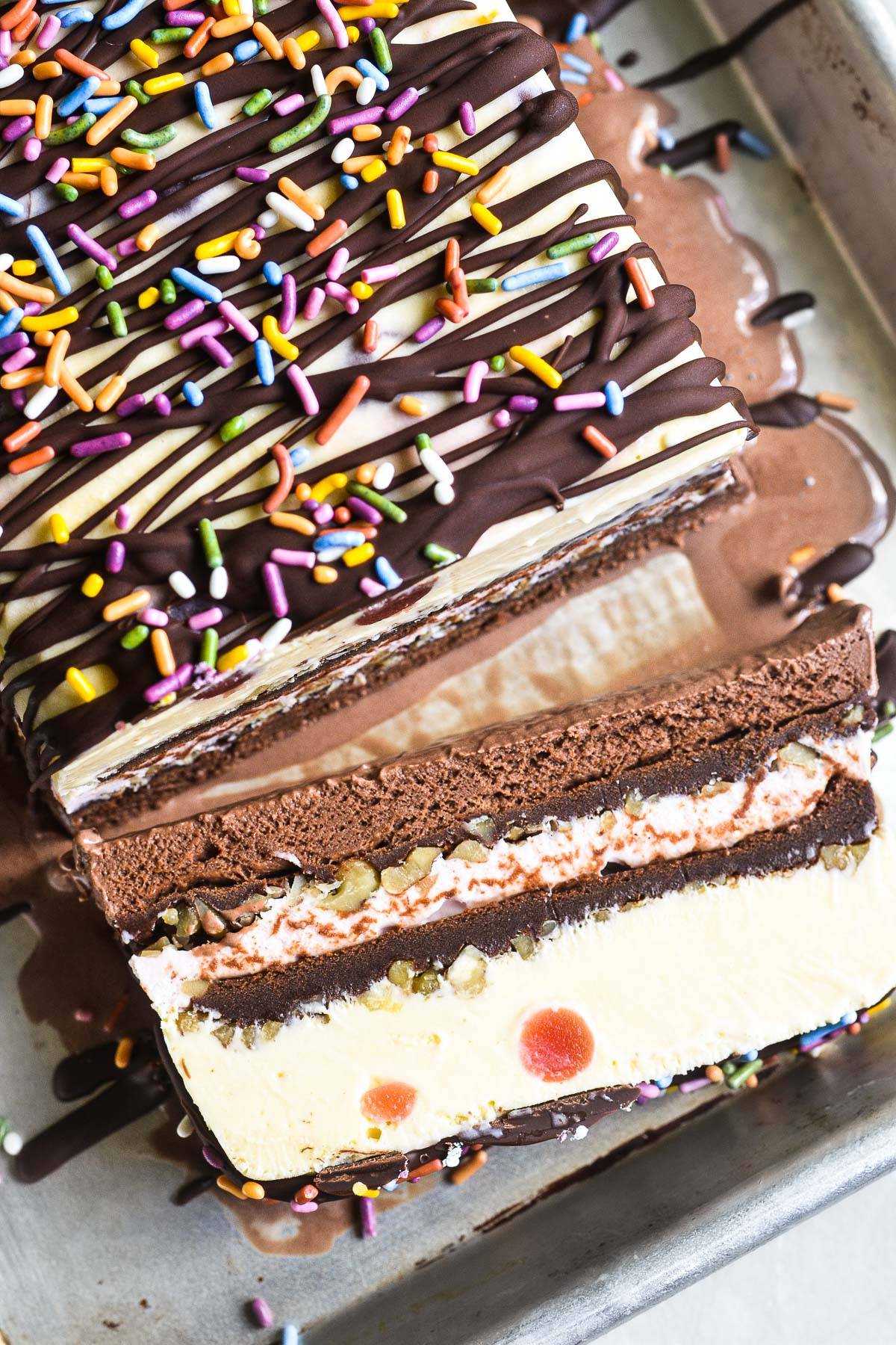 Ice cream sundae terrine