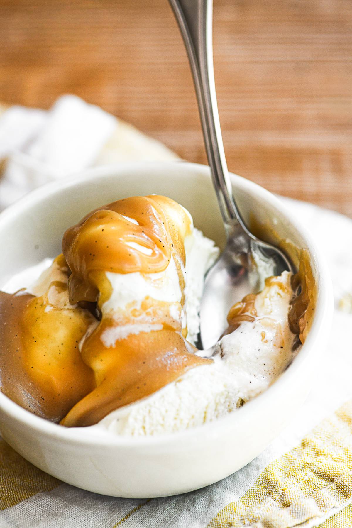 Hot butterscotch sundae