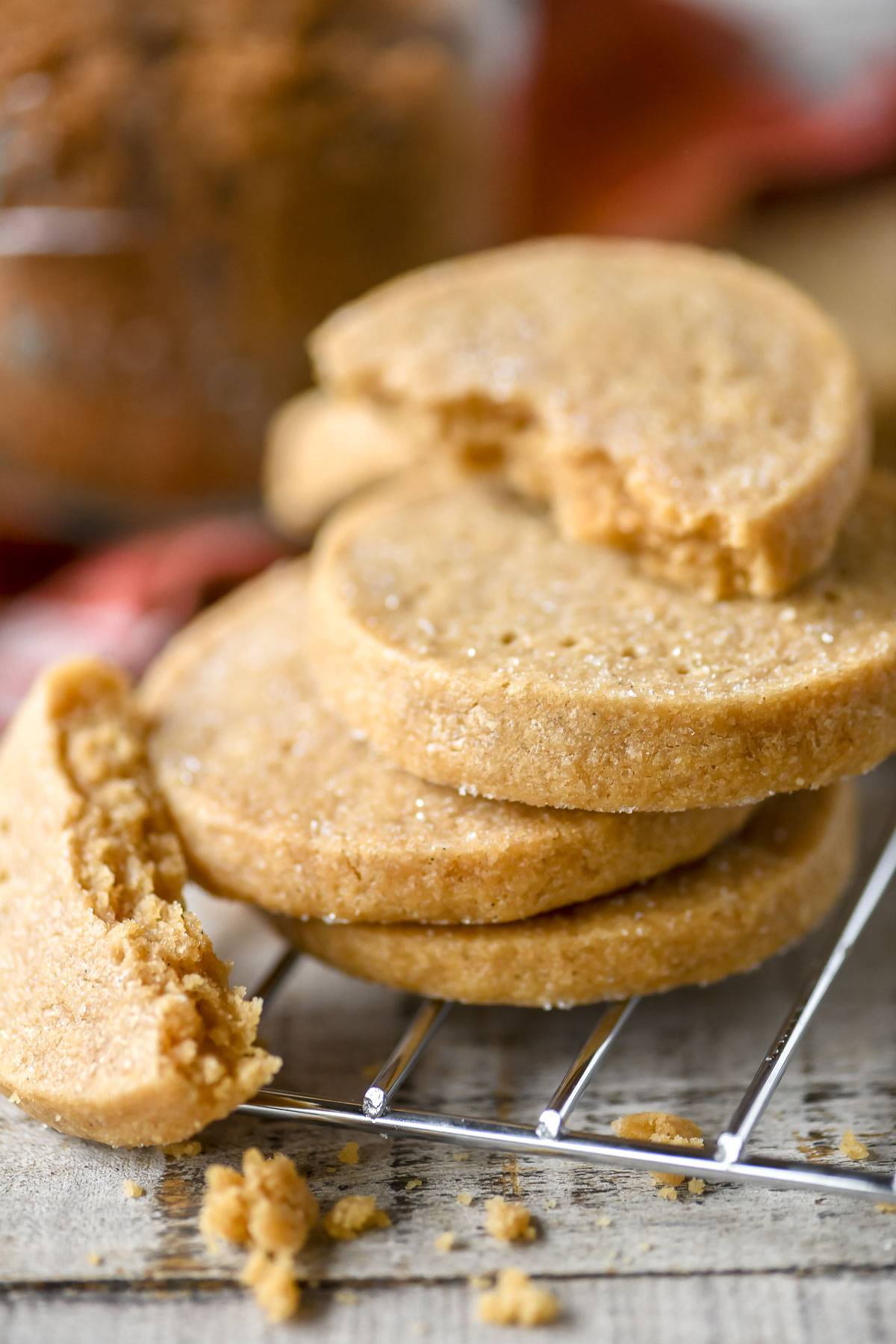 shortbread cookies on a rack