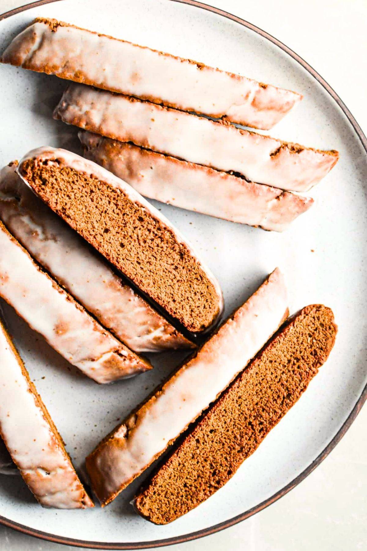 glazed gingerbread biscotti