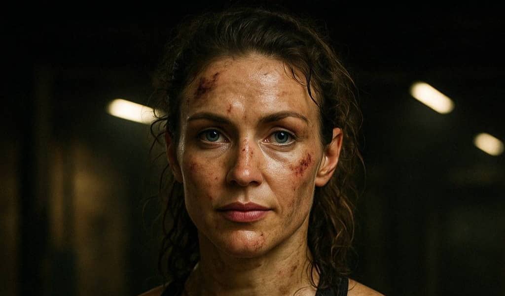 Glam Bruiser, woman looking at you. 