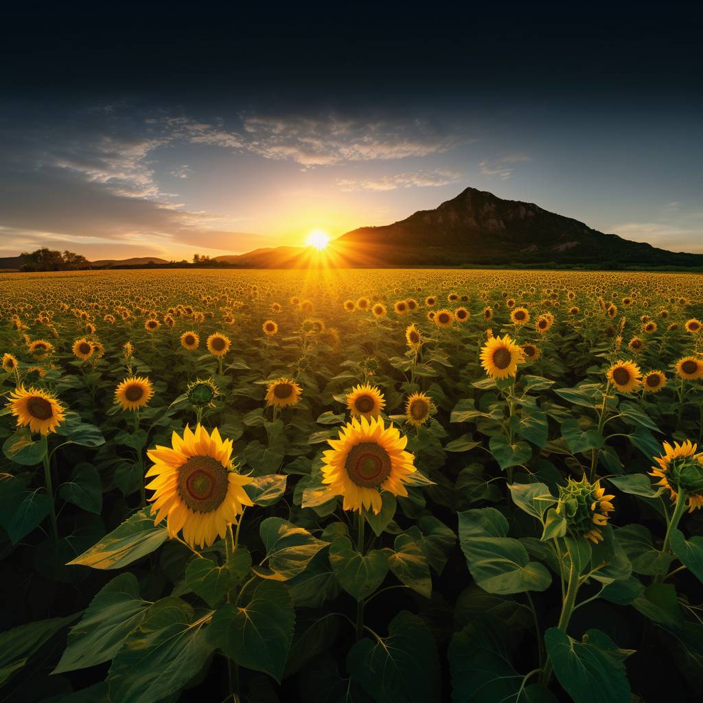 sun flower field basking in the sun