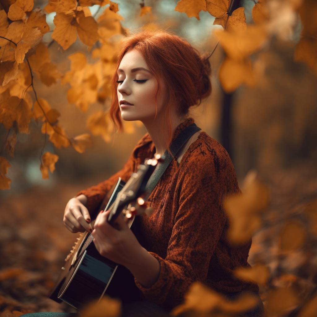 Woman playing the guitar