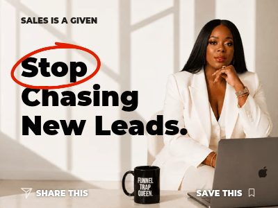 stop chasing new leads image with Kim McCarter sitting 