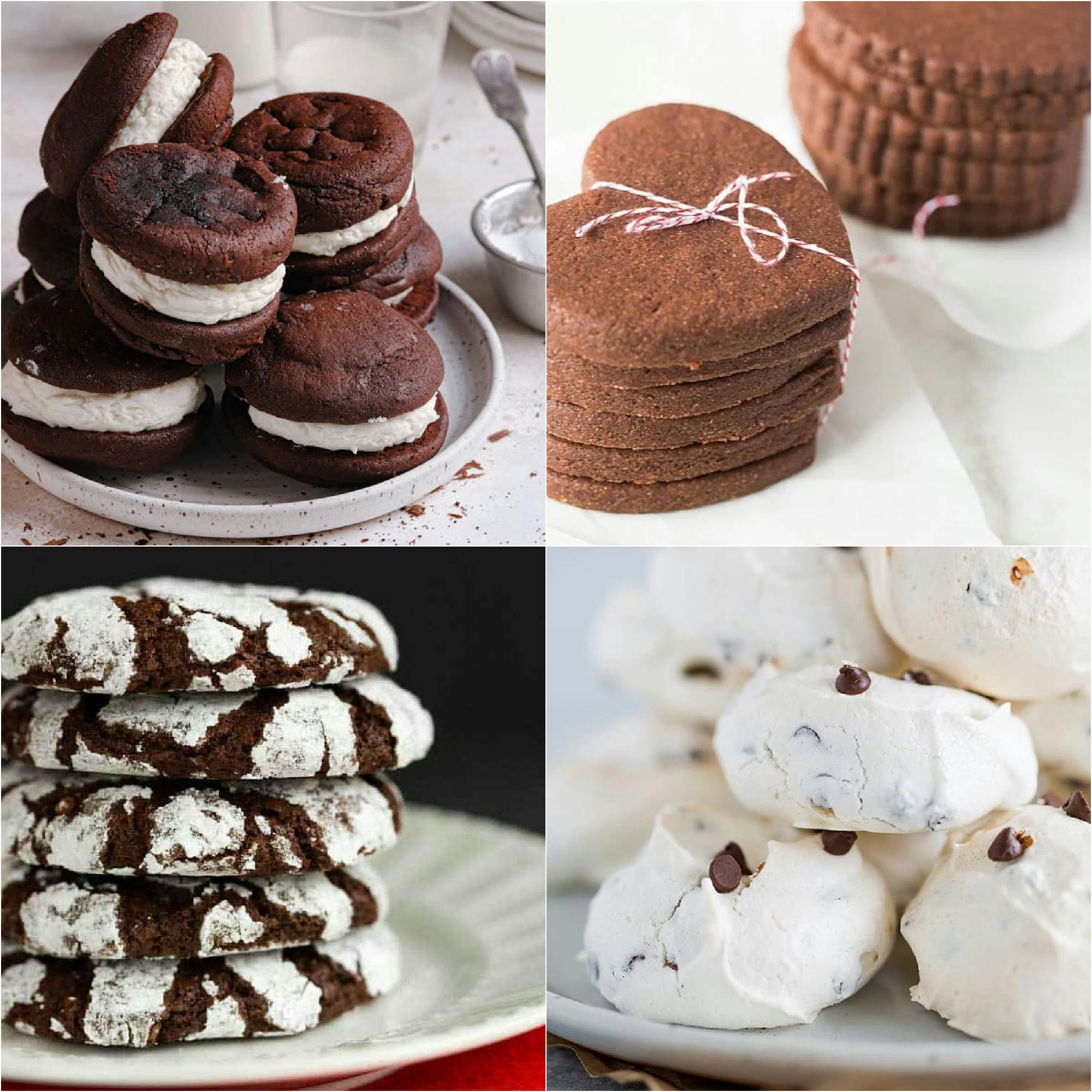 collage of 4 images of a variety of cookies