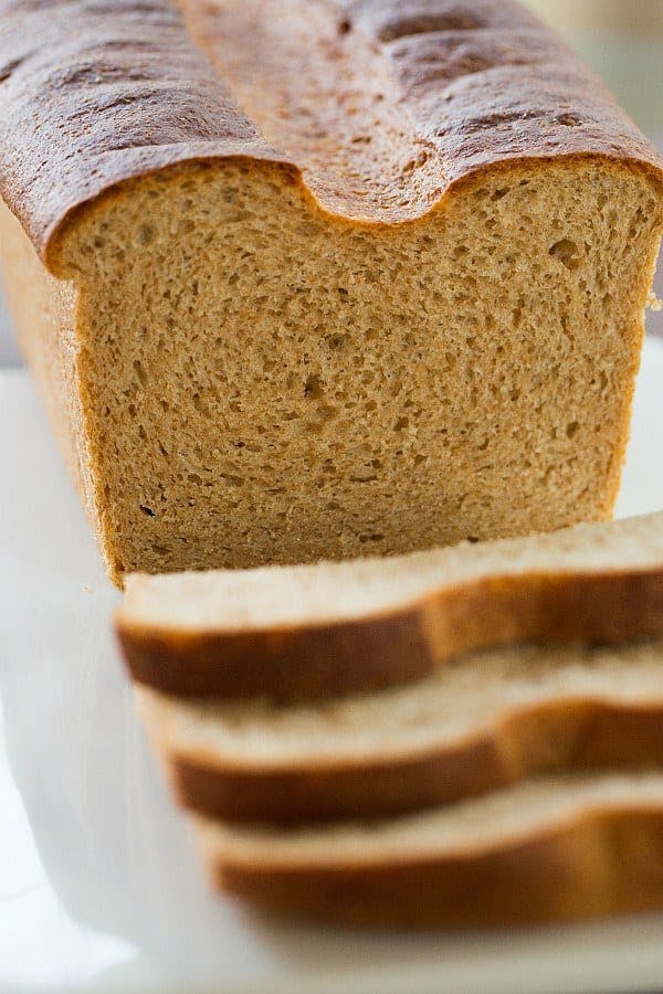 loaf of whole wheat sandwich bread