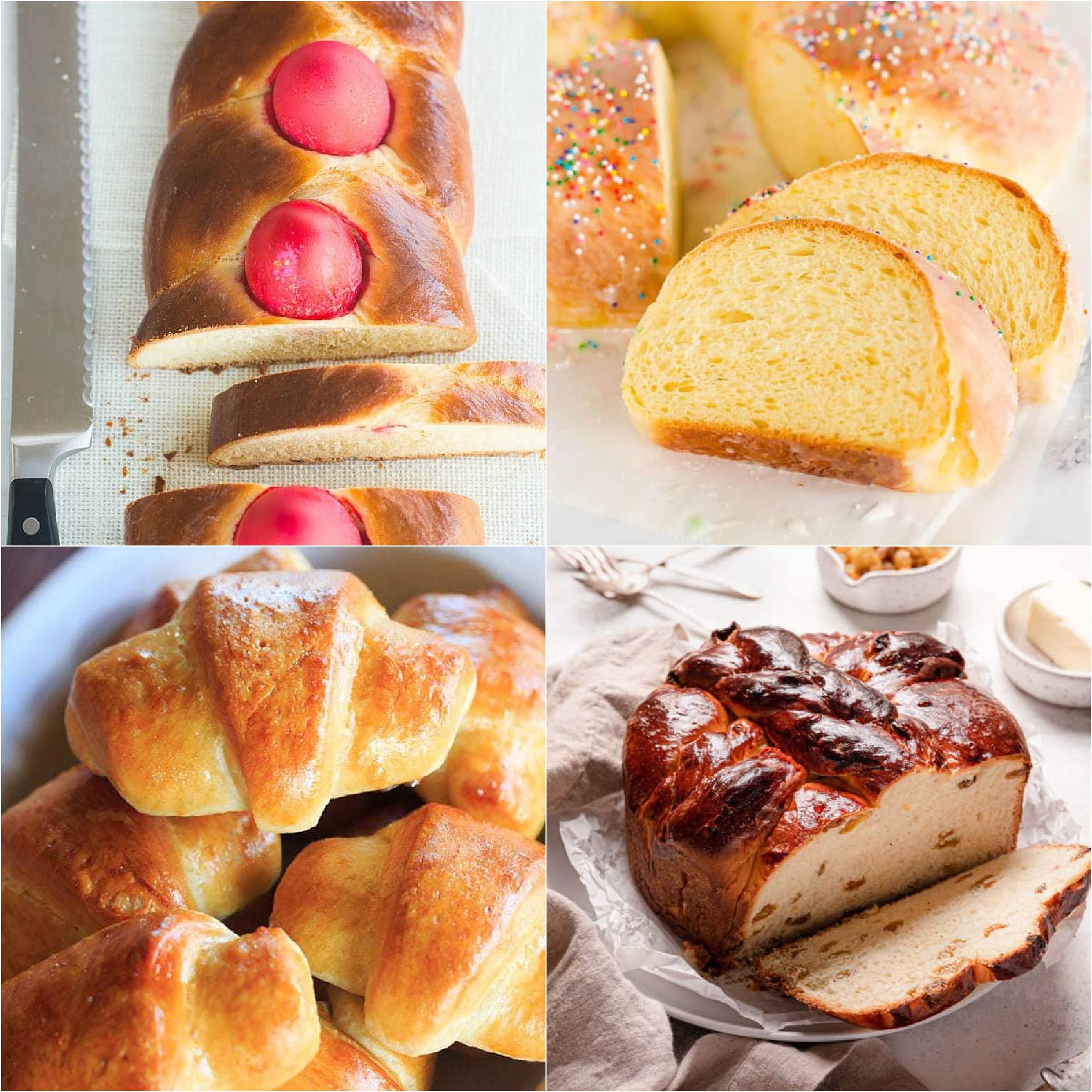 collage of 4 images of Easter recipes