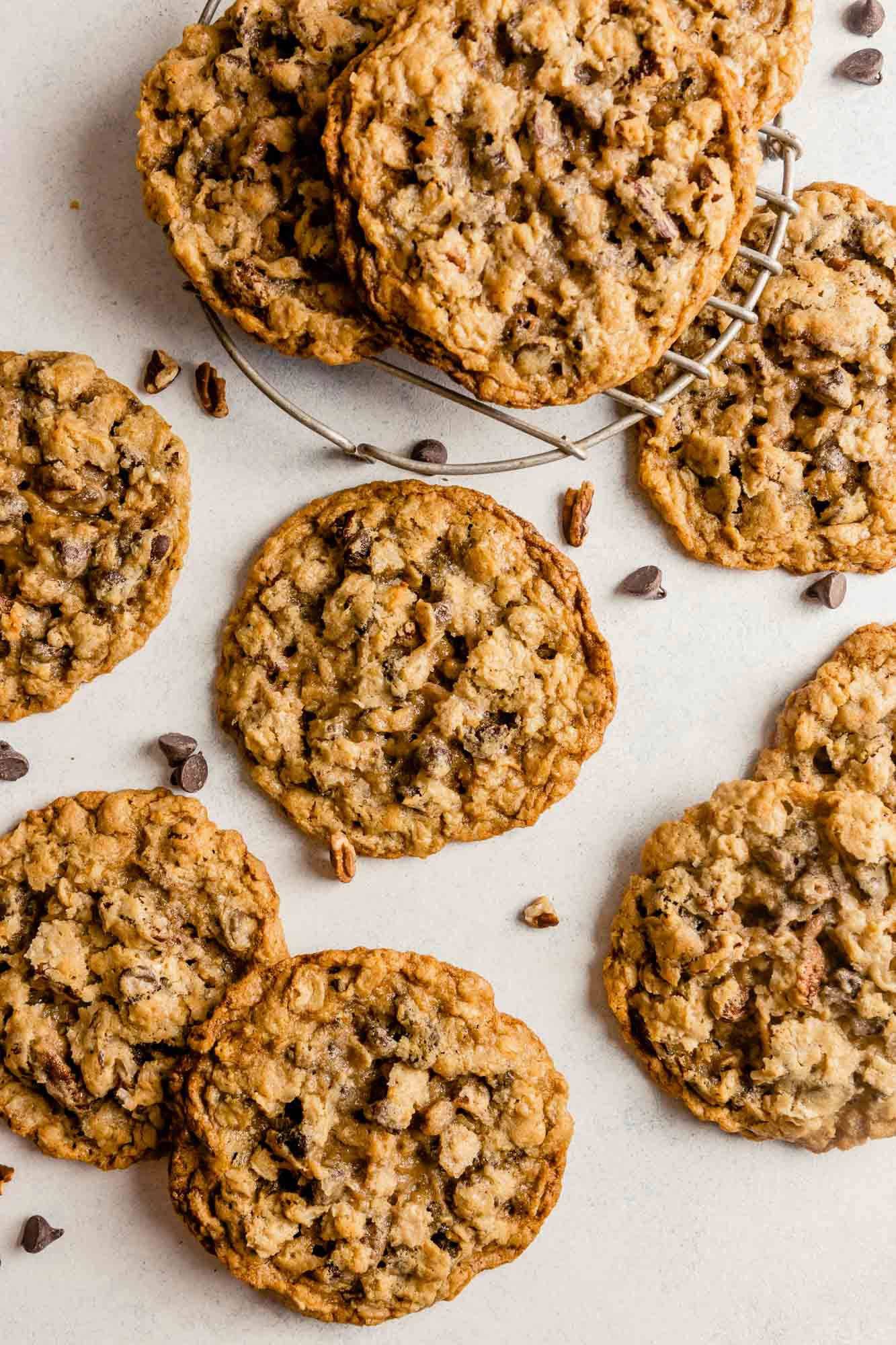 overhead image of cowboy cookies