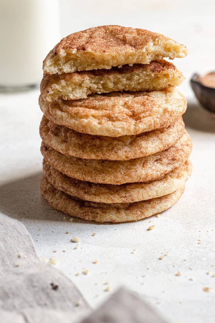 stack of snickerdoodle cookies