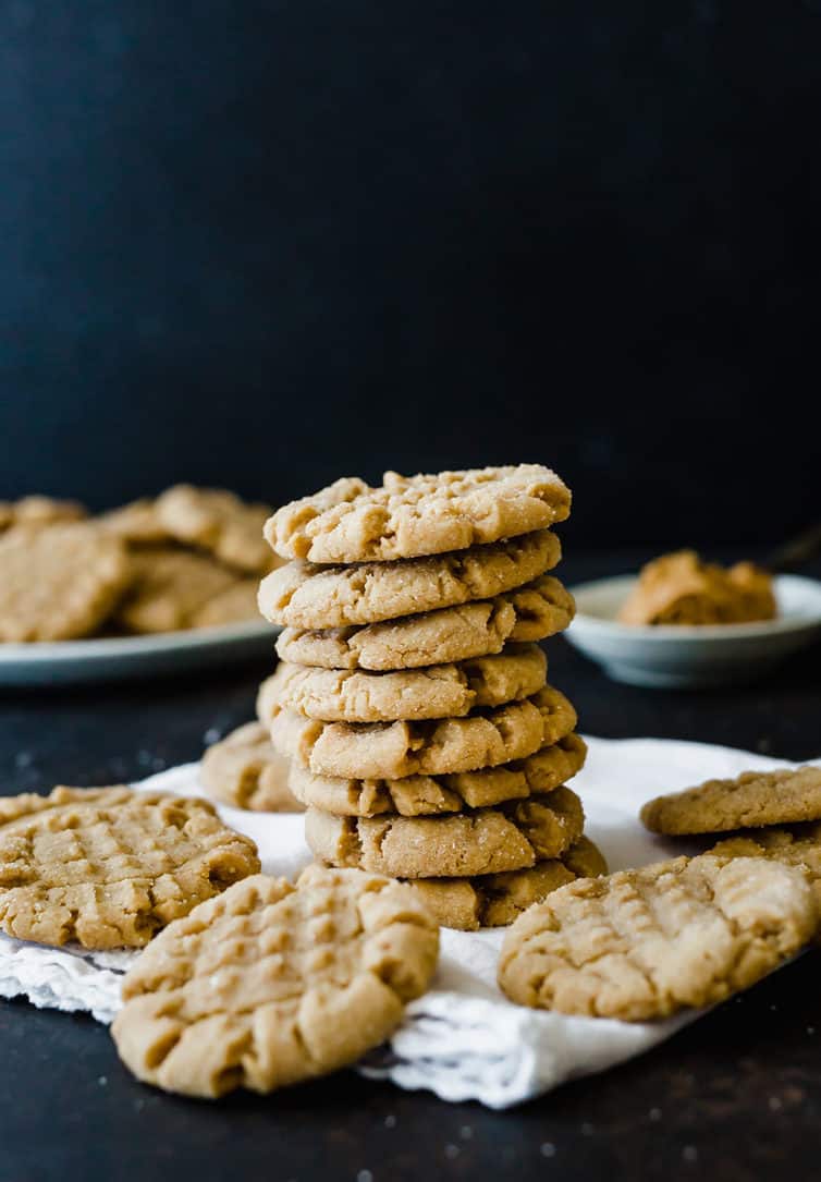 stack of peanut butter cookies