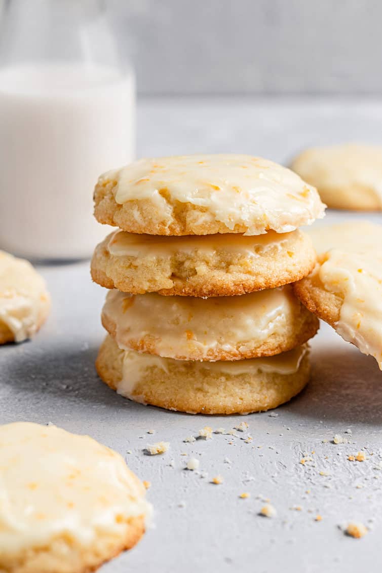 stack of glazed orange cookies