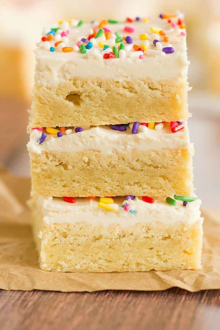 stack of 3 sugar cookie bars