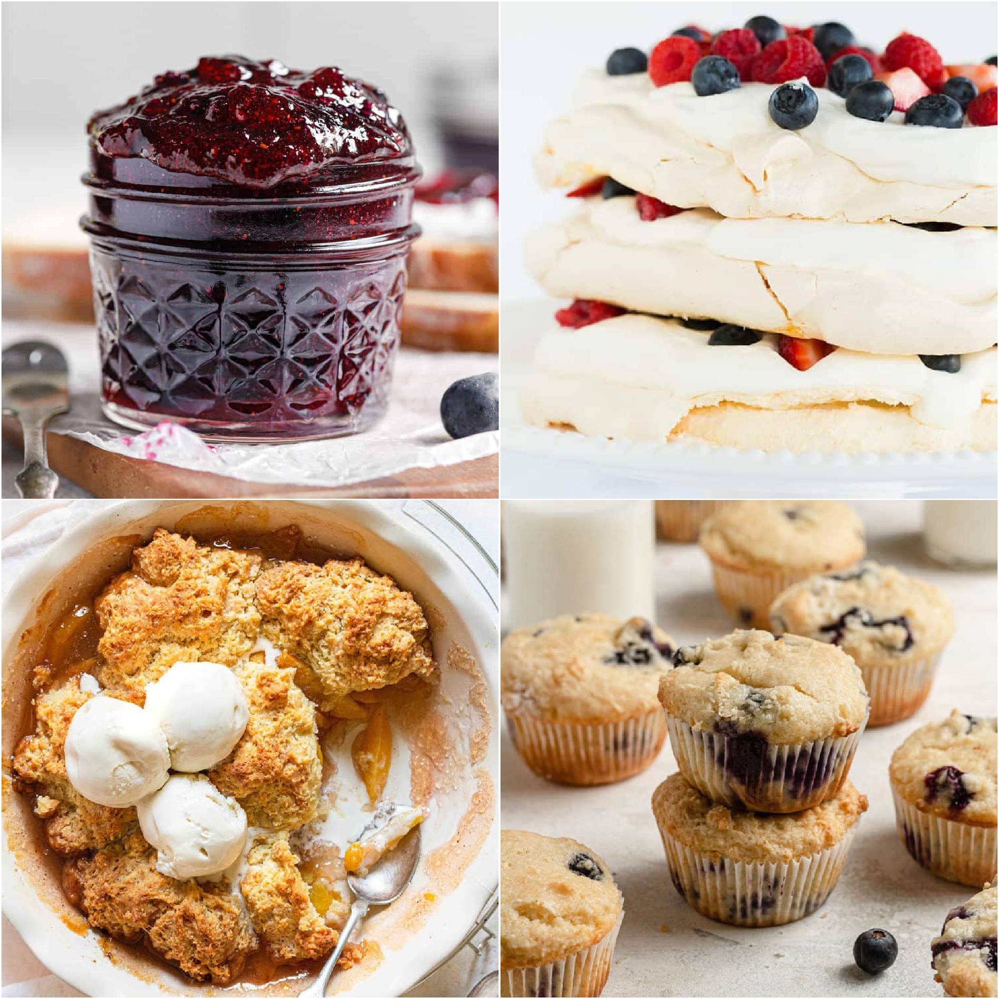 collage of 4 summer recipes